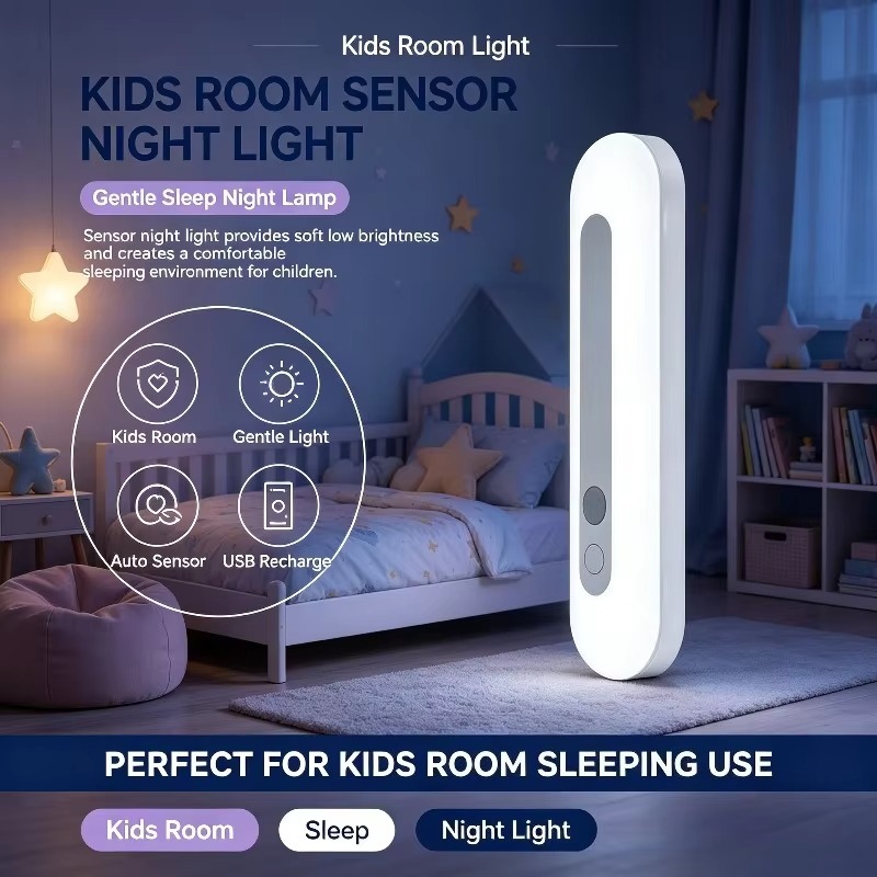 Baby Nursery Wall Lights - โคมไฟกลางคืนเซ็นเซอร์อัจฉริยะ ใช้แบตเตอรี่ ติดผนัง แสงอบอุ่น สร้างบรรยากาศในบ้าน สำหรับห้องเด็กอ่อน