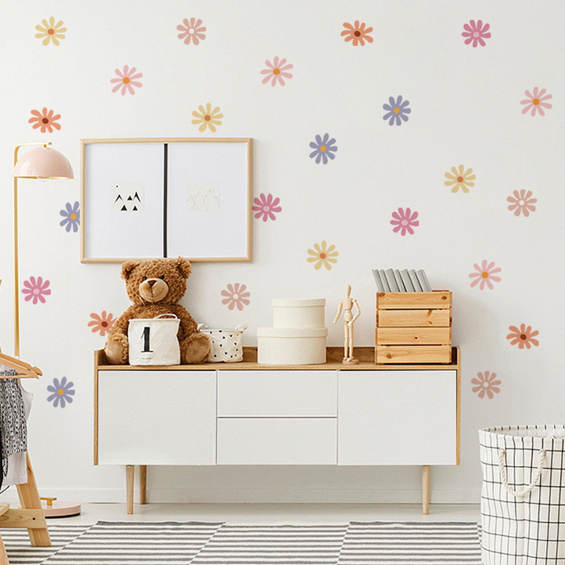 Daisy Floral สติ๊กเกอร์ติดผนัง - Baby Nursery Peel And Stick Wallpaper บทวิจารณ์และราคา