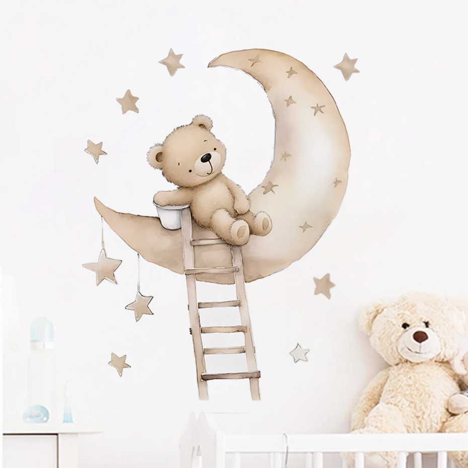 หมีน่ารัก Star Cloud สติ๊กเกอร - Baby Girl Nursery Quotes บทวิจารณ์และราคา