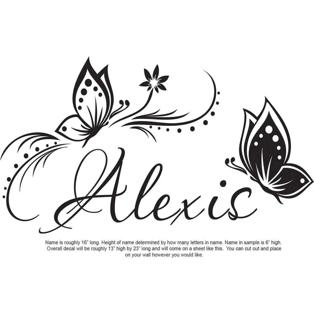 ส่วนบุคคลชื่อและผีเสื้อผนังไวน - Baby Girl Nursery Quotes บทวิจารณ์และราคา