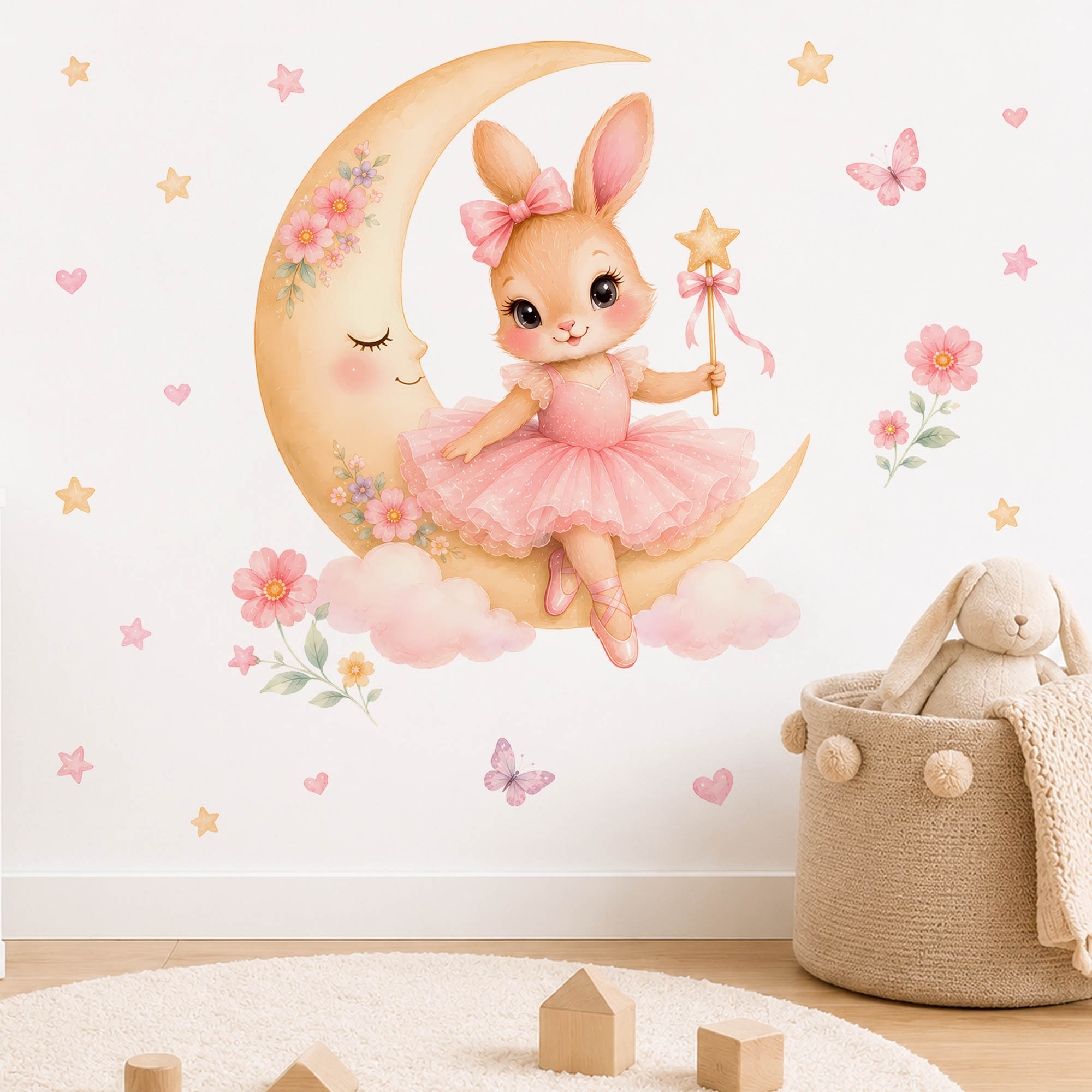 สติ๊กเกอร์ติดผนังลายกระต่ายนัก - Baby Nursery Decor Girl บทวิจารณ์และราคา