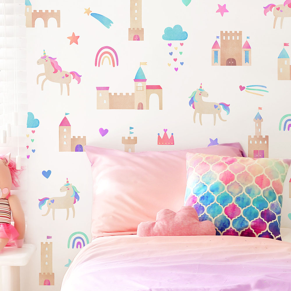สติ๊กเกอร์ติดผนังลายปราสาทยูนิ - Baby Girl Nursery Quotes บทวิจารณ์และราคา