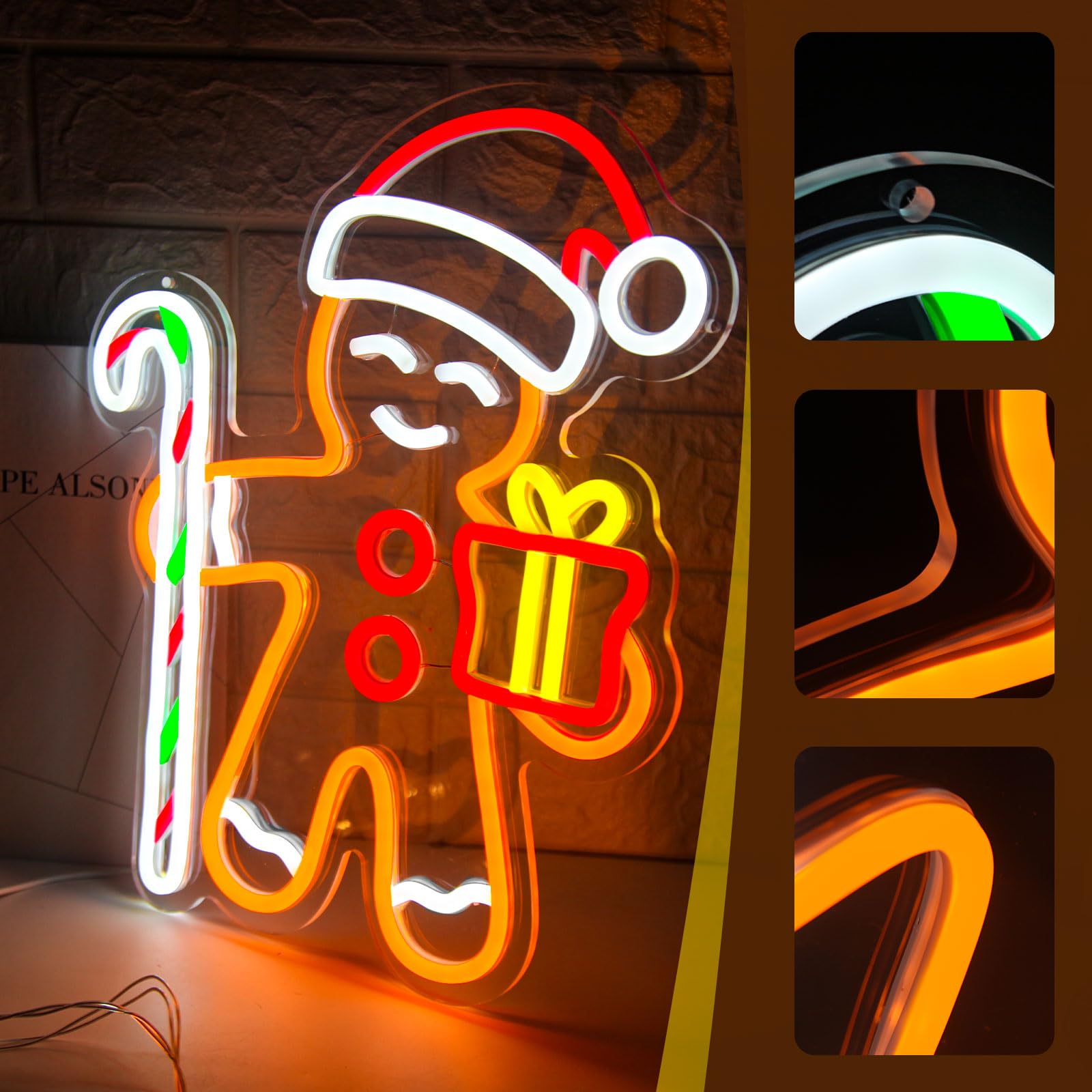ป้ายไฟนีออนรูปคนขนมปังขิงสำหรั - Baby Nursery Wall Lights บทวิจารณ์และราคา
